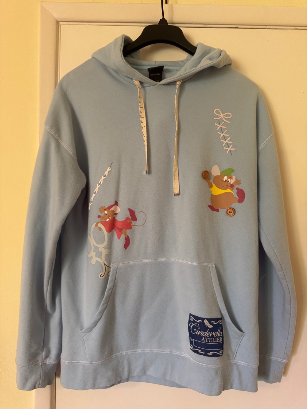 Light Blue Cinderella Gus and Jaq Graphic Hoodie